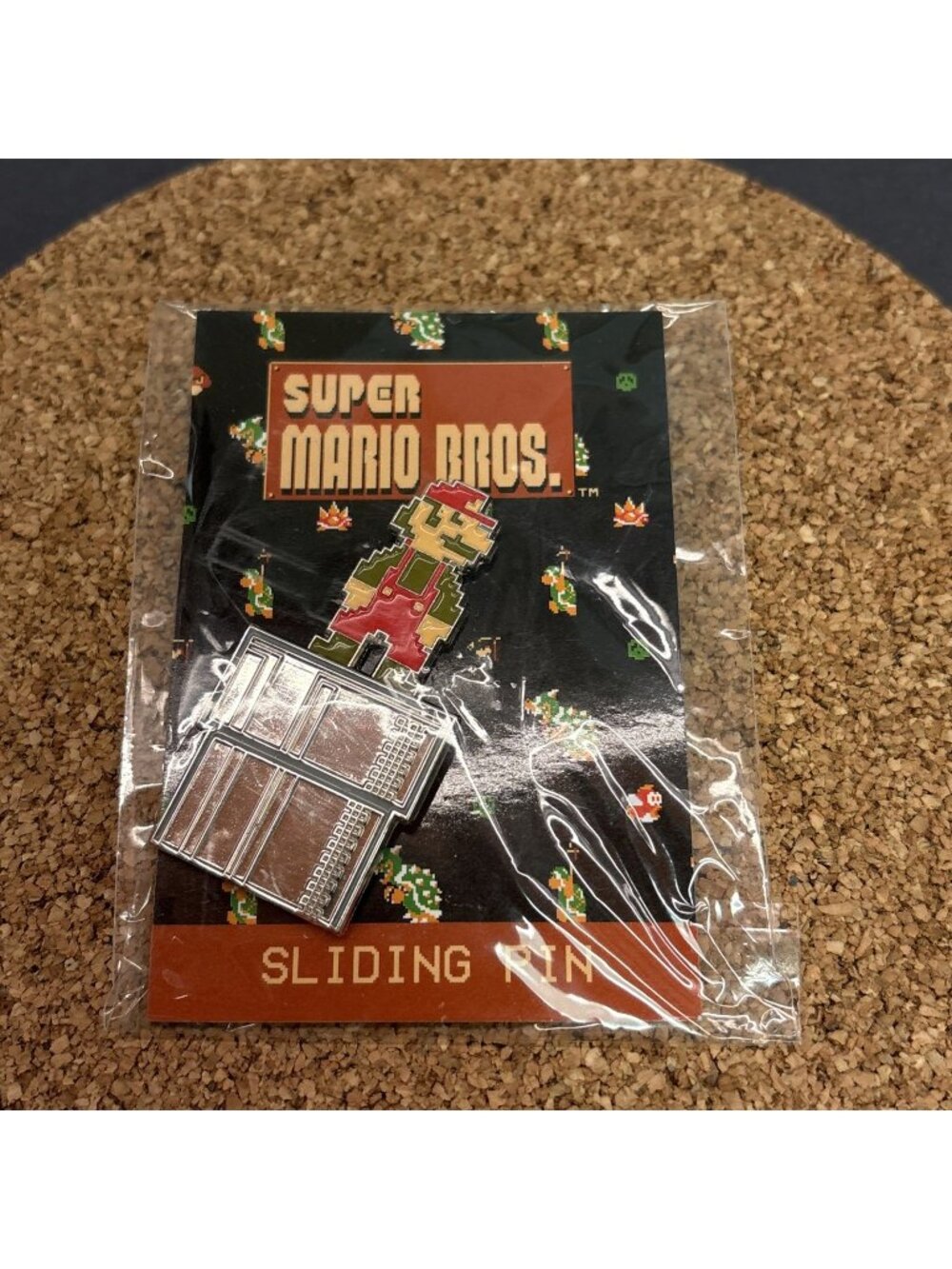 Super Mario Bros Collectible Sliding Pin Mario - New / Sealed